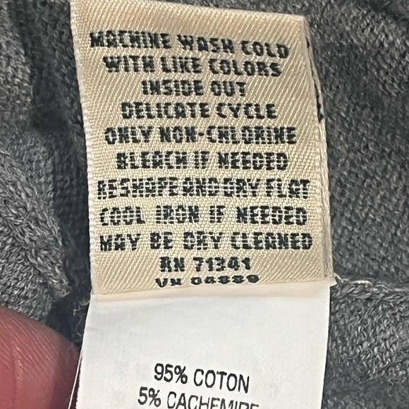 L.L. BeanCotton Cashmere Blend Crew Neck  Back Zip Sweater in Gray Women’s - Picture 11 of 13